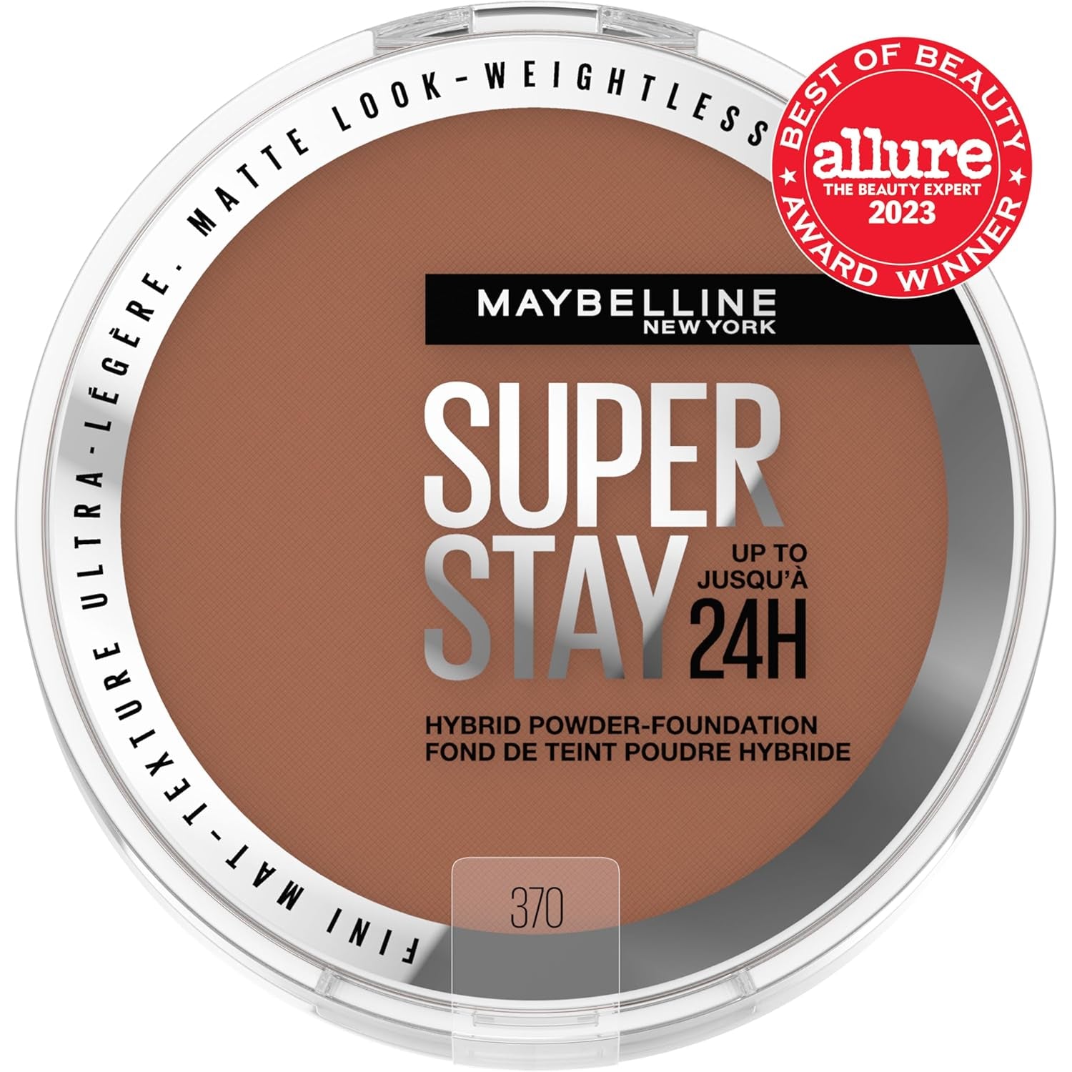 Maybelline Super Stay up to 24HR Hybrid Powder-Foundation, Medium-To-Full Coverage Makeup, Matte Finish, 370, 1 Count