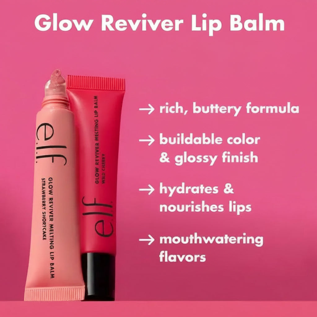 E.L.F. Glow Reviver Melting Lip Balm, Hydrating Lip Balm High-Gloss Shine and Buildable Color 15.4Ml