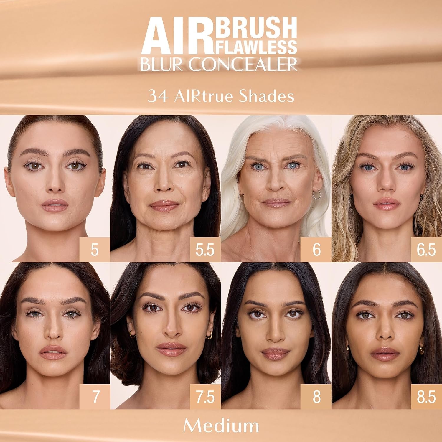 Charlotte Tilbury Airbrush Flawless Blur Concealer - Longwear Concealer for Dark Circles, Blemishes, Redness & More - Hydrating, Crease-Proof & Full Coverage with a Natural Matte Finish