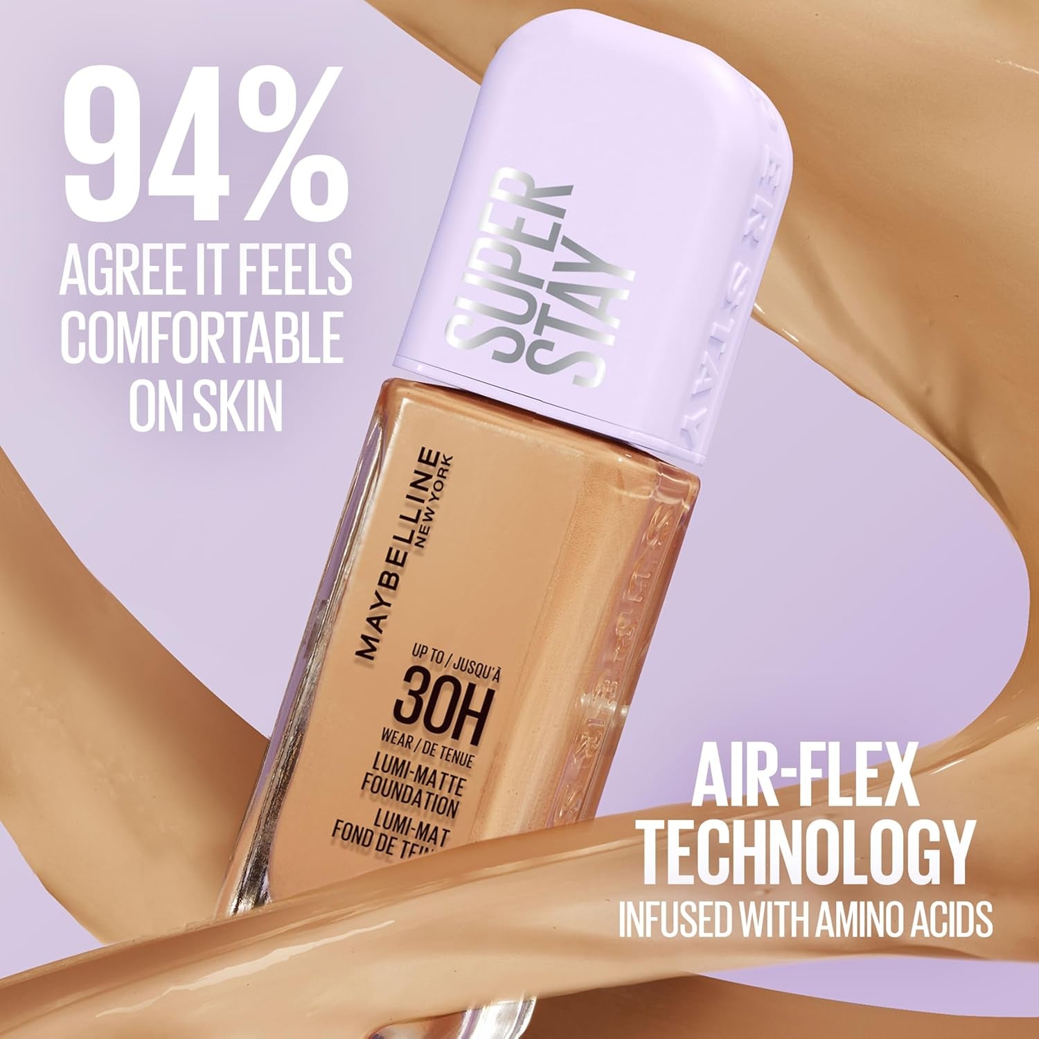 Maybelline Super Stay Lumi-Matte Foundation, Lightweight and Buildable Full Coverage Foundation Makeup for up to 30HR Wear, 375, 1 Count