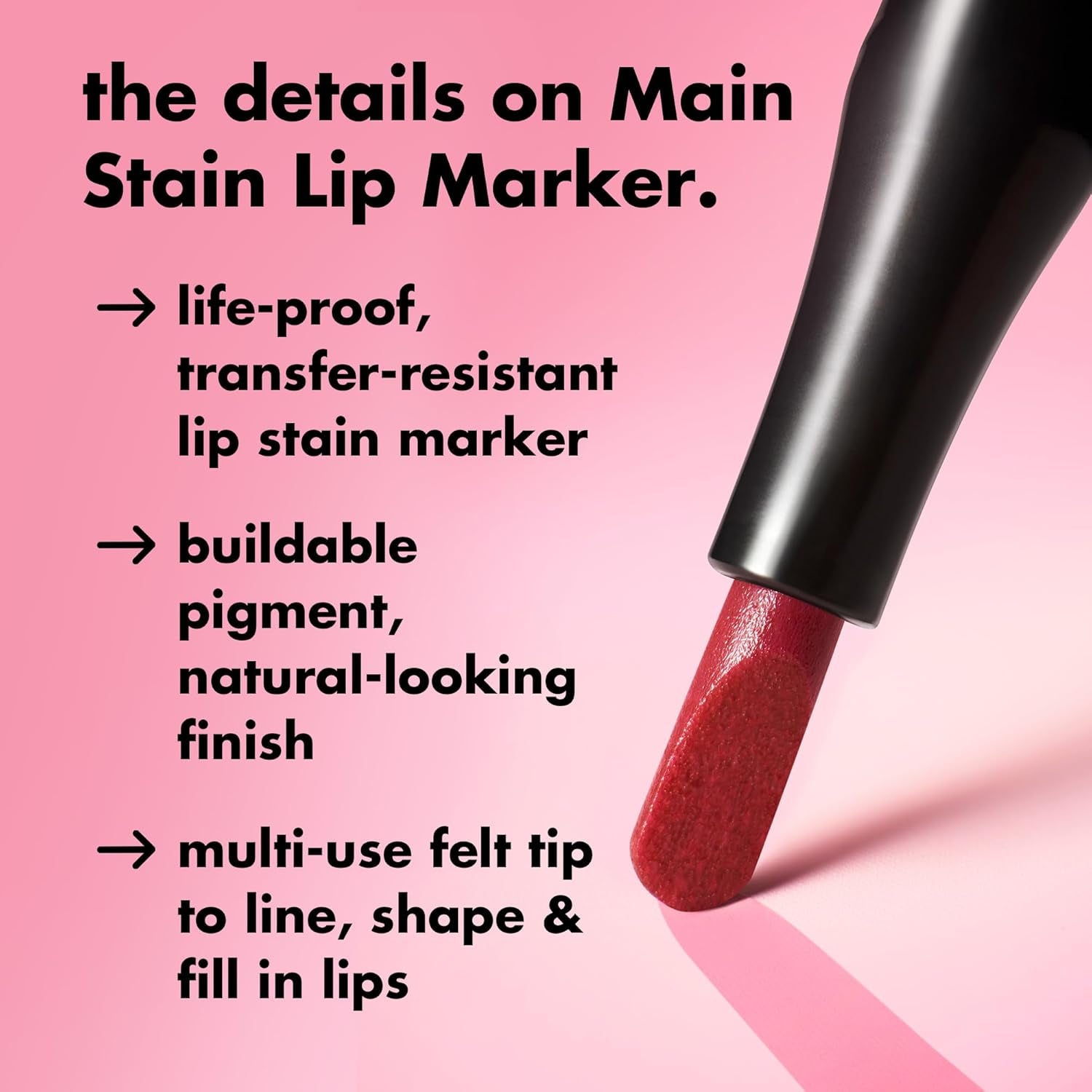 Main Stain Lip Marker, Lip Stain Lip Liner, Define, Contour & Fill for Long-Lasting & Transfer-Resistant Color, Vegan & Cruelty-Free, Mauvelous